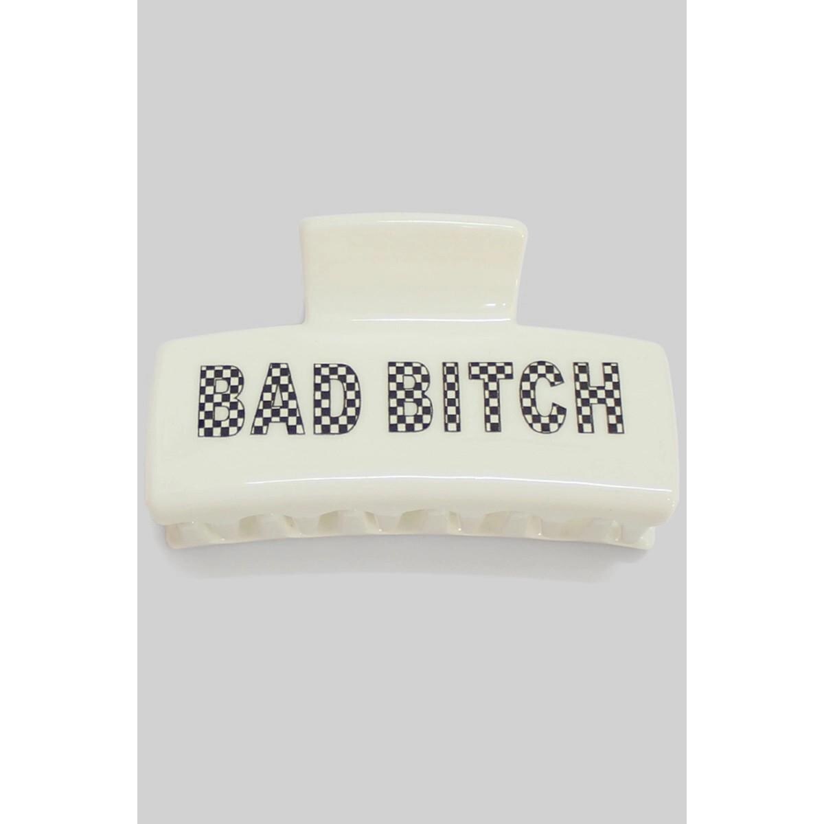 Bold Fuck Off Bad Bitch Hair Clip - Edgy & Fearless Statement Accessory in Black or White - Bachelorette Gift