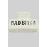 Bold Fuck Off Bad Bitch Hair Clip - Edgy & Fearless Statement Accessory in Black or White - Bachelorette Gift