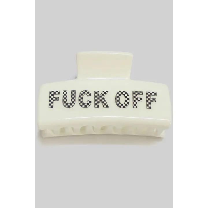 Bold Fuck Off Bad Bitch Hair Clip - Edgy & Fearless Statement Accessory in Black or White - Bachelorette Gift