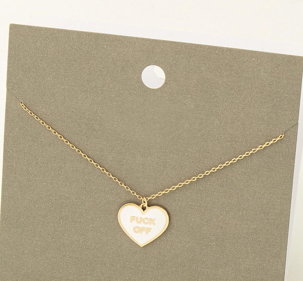 Fuck Off Bundle - 90s Hair Clip Fuck Off Heart Pendant Necklace and Fuck Off Script Earrings - Lots of Choices Bundled Savings Free Shipping