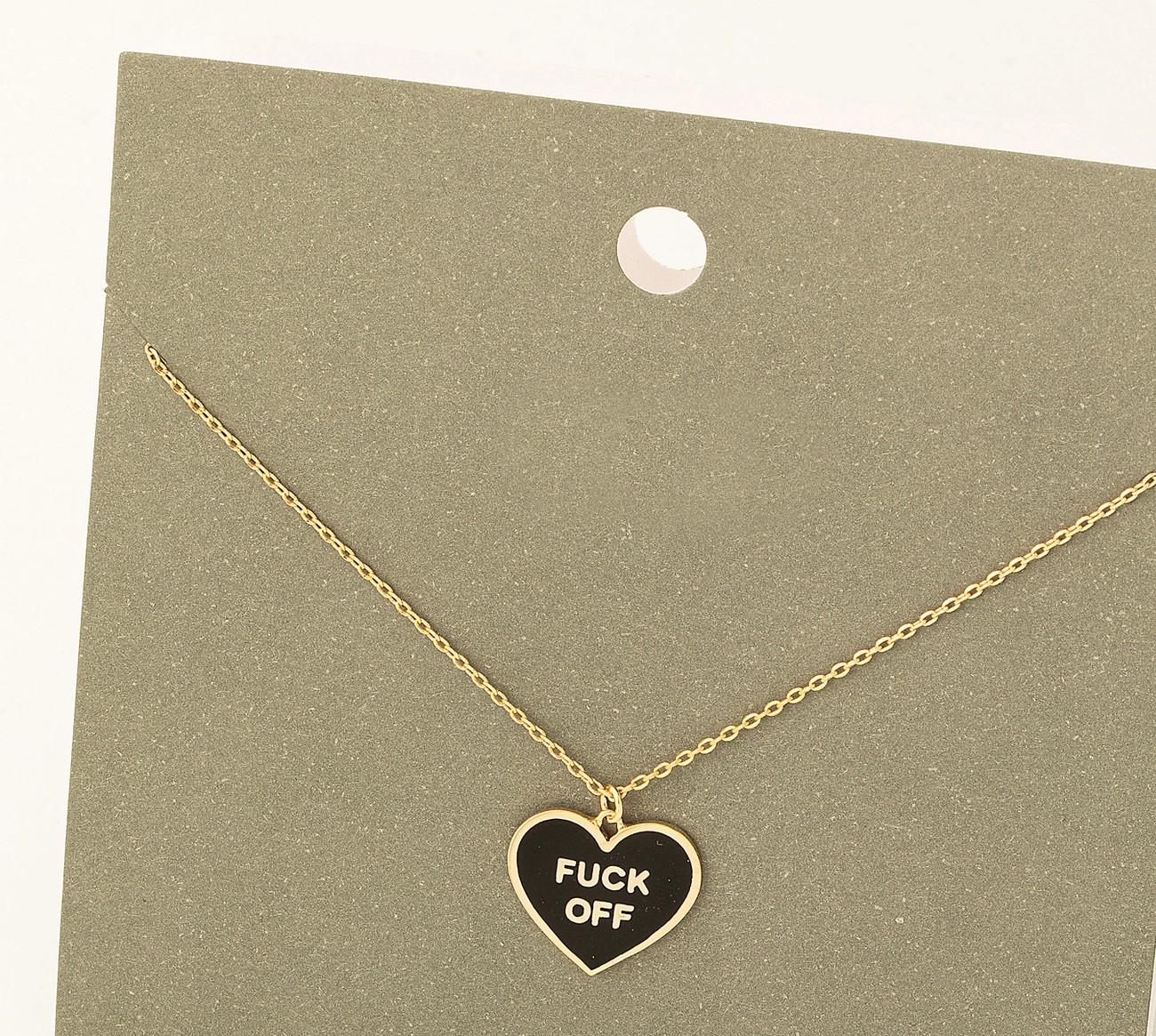 Fuck Off Bundle - 90s Hair Clip Fuck Off Heart Pendant Necklace and Fuck Off Script Earrings - Lots of Choices Bundled Savings Free Shipping