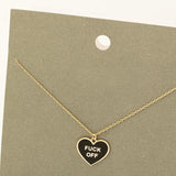 Fuck Off Bundle - 90s Hair Clip Fuck Off Heart Pendant Necklace and Fuck Off Script Earrings - Lots of Choices Bundled Savings Free Shipping