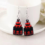Gothic Skull Dangle Earrings: Vampire Goth Jewelry