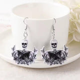 Gothic Skull Dangle Earrings: Vampire Goth Jewelry