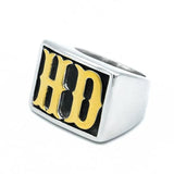 HD or MC Stainless Steel Biker Ring in Gold or Silver Finish