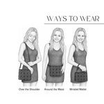 Brown Tooled Leather Crossbody Bag with Turquoise Stone Accent