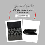 Gothic Skull Wallet: Black Faux Leather Biker Punk Style