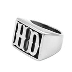 HD or MC Stainless Steel Biker Ring in Gold or Silver Finish