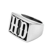 HD or MC Stainless Steel Biker Ring in Gold or Silver Finish