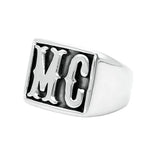 HD or MC Stainless Steel Biker Ring in Gold or Silver Finish