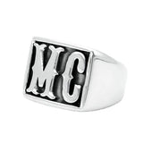 HD or MC Stainless Steel Biker Ring in Gold or Silver Finish
