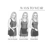 Rhinestone Zebra Crossbody: Faux Leather Chain Purse for Women