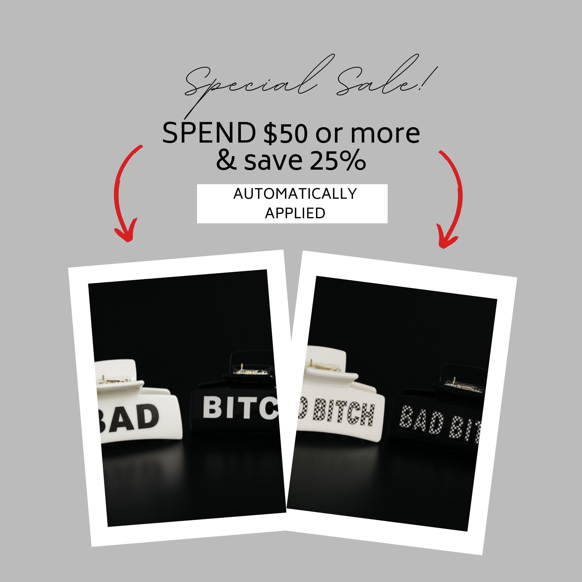 Bad Bitch Claw Clip: Strong Everyday Clip in Solid or Checkered