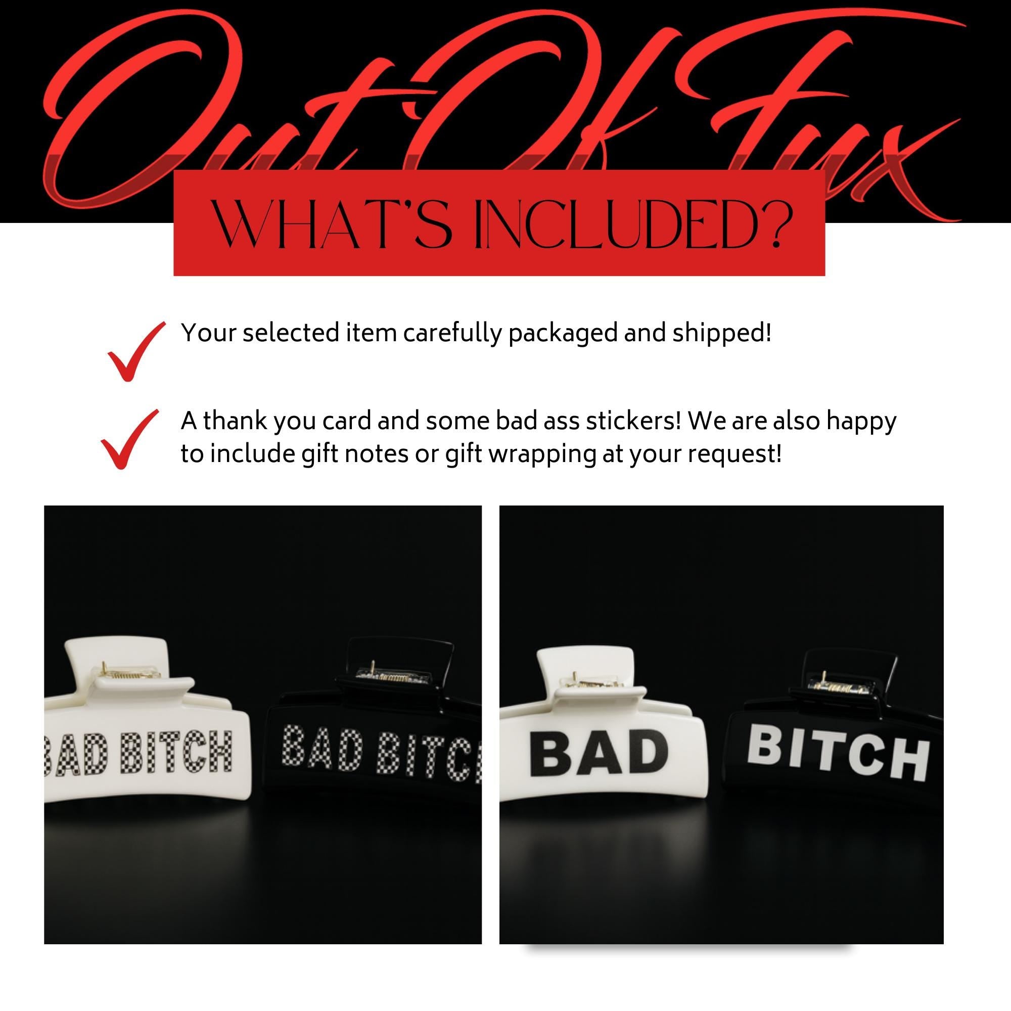 Bad Bitch Claw Clip: Strong Everyday Clip in Solid or Checkered