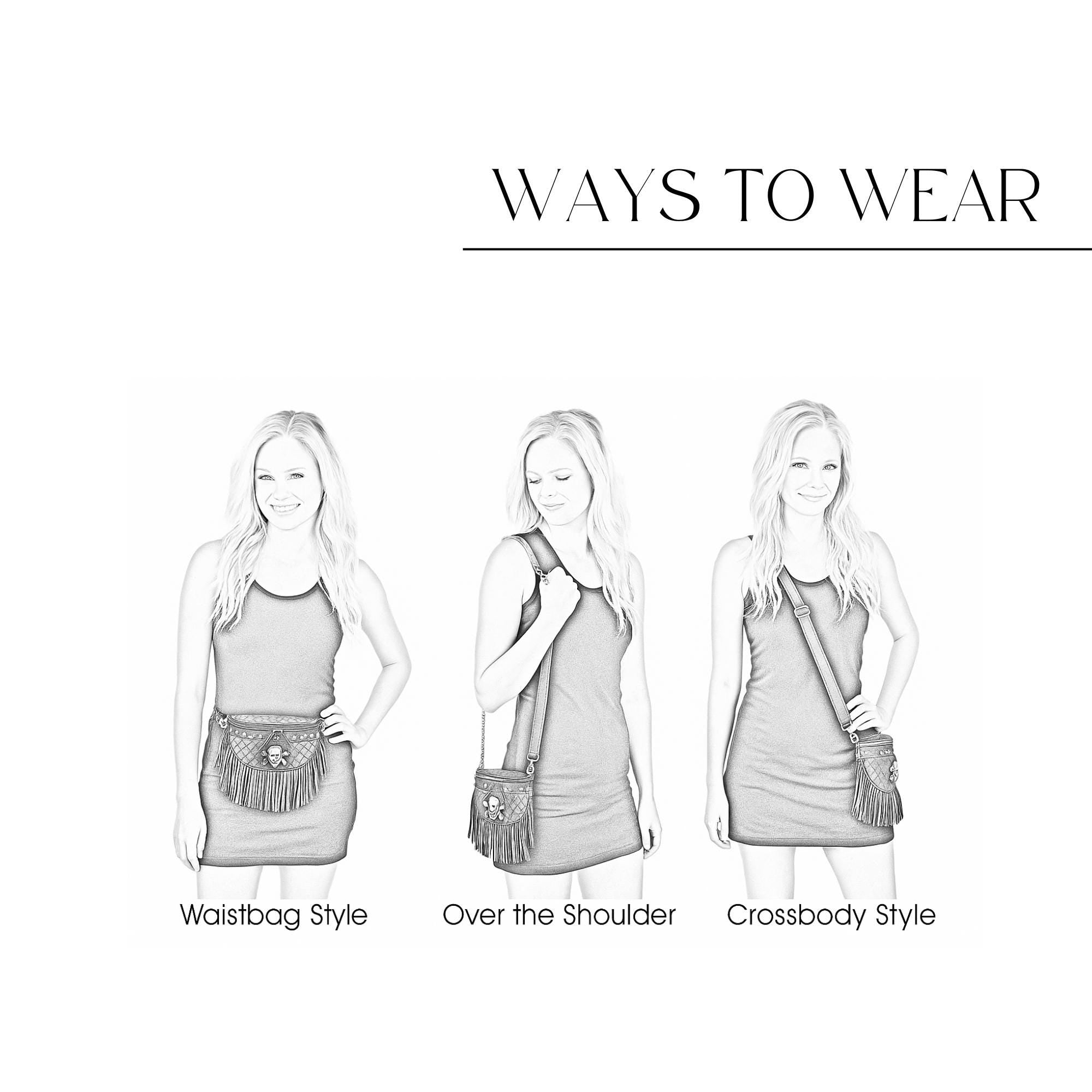 Gothic Spider Rhinestone Bag: Biker Crossbody or Waist Purse