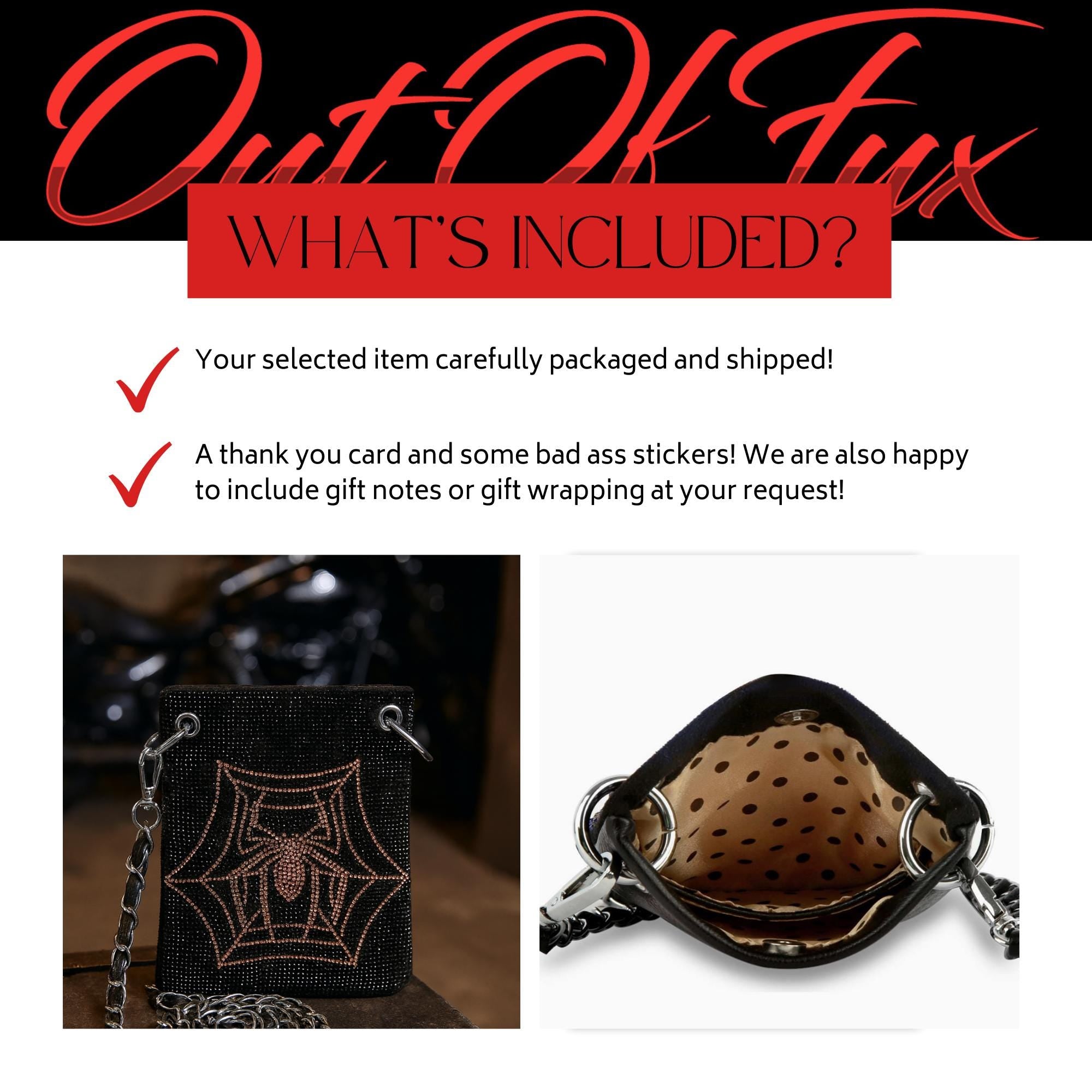 Gothic Spider Rhinestone Bag: Biker Crossbody or Waist Purse