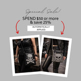 Gothic Skull Crossbody Bag, Studded Messenger Purse for Concert and Alternative Style