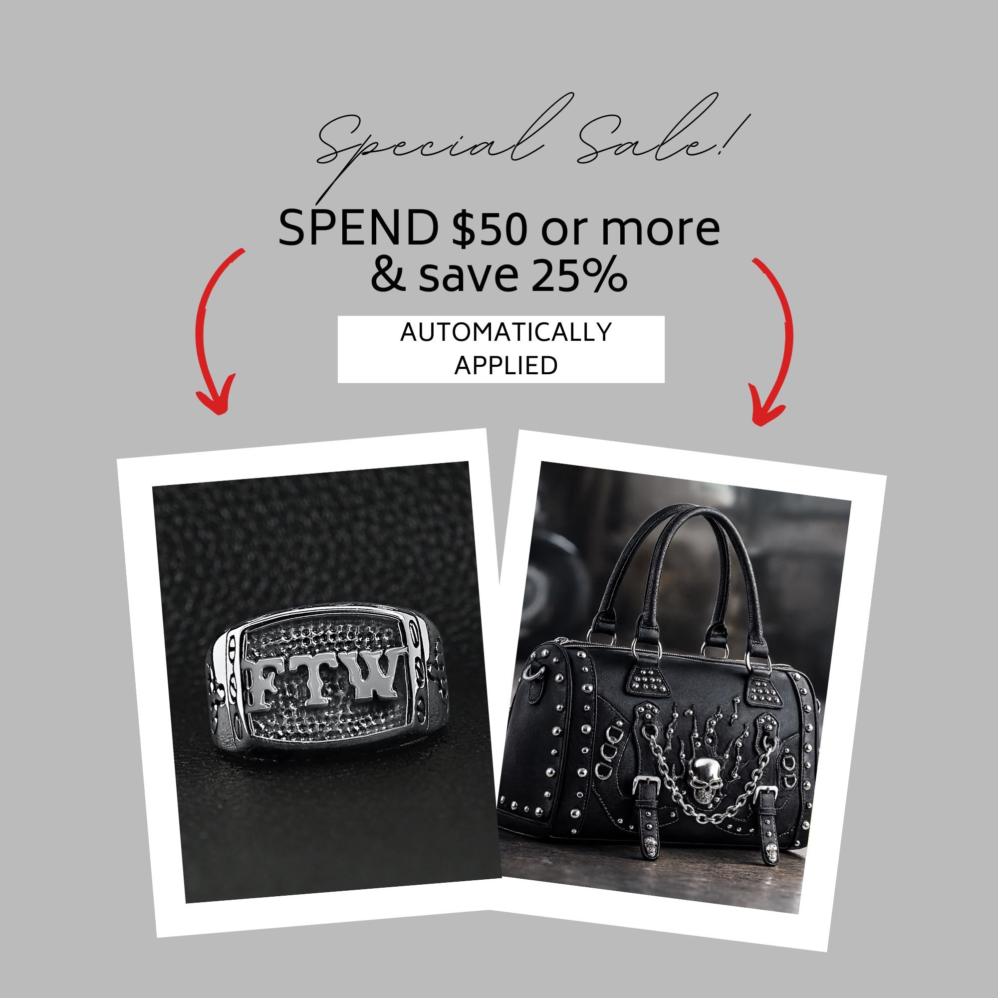 Men's FTW Biker Ring: Stainless Steel Statement Ring