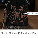 Gothic Spider Rhinestone Bag: Biker Crossbody or Waist Purse