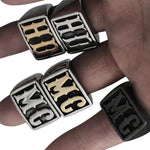 HD or MC Stainless Steel Biker Ring in Gold or Silver Finish