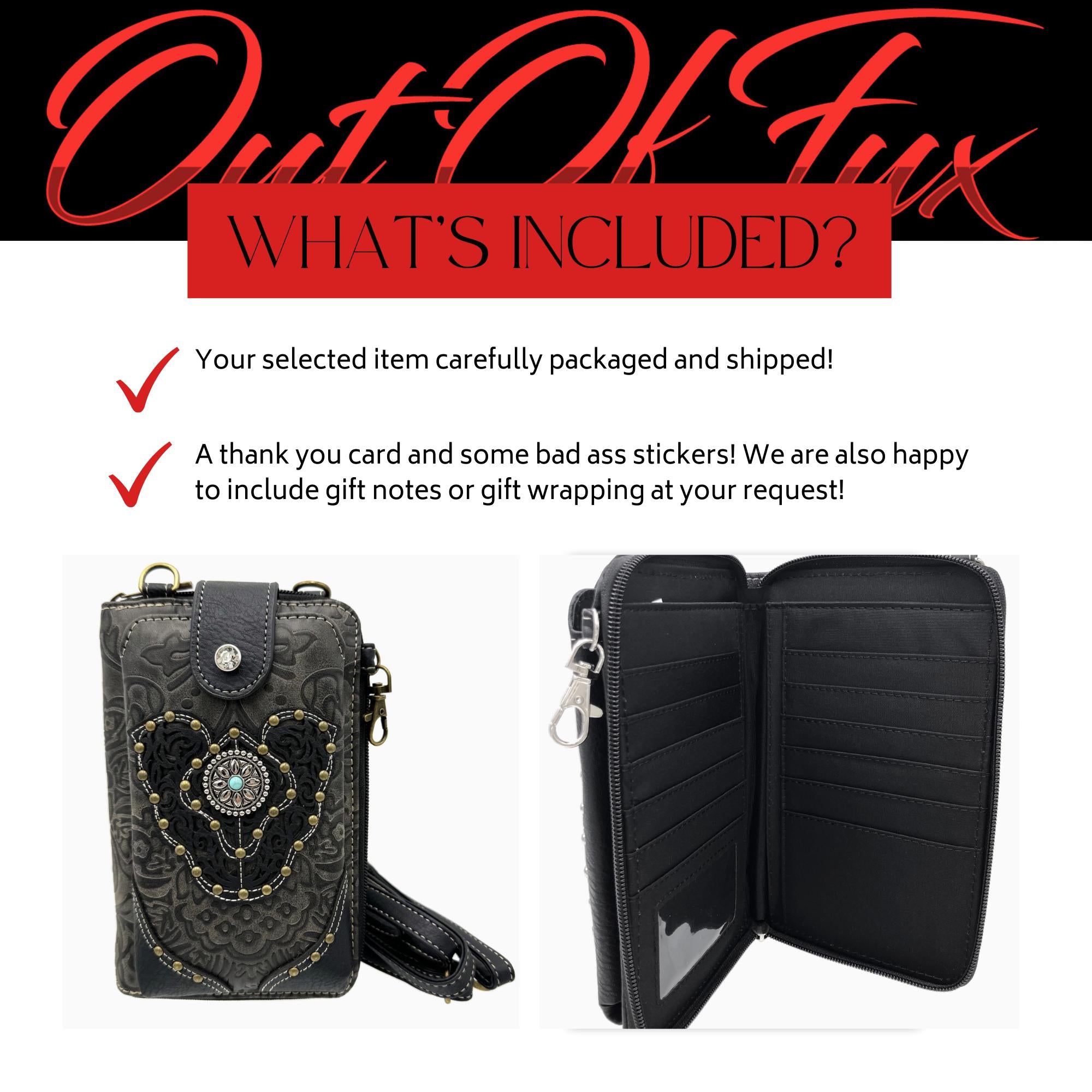 Tooled Black Leather Crossbody Bag: Western Style, Card Slots