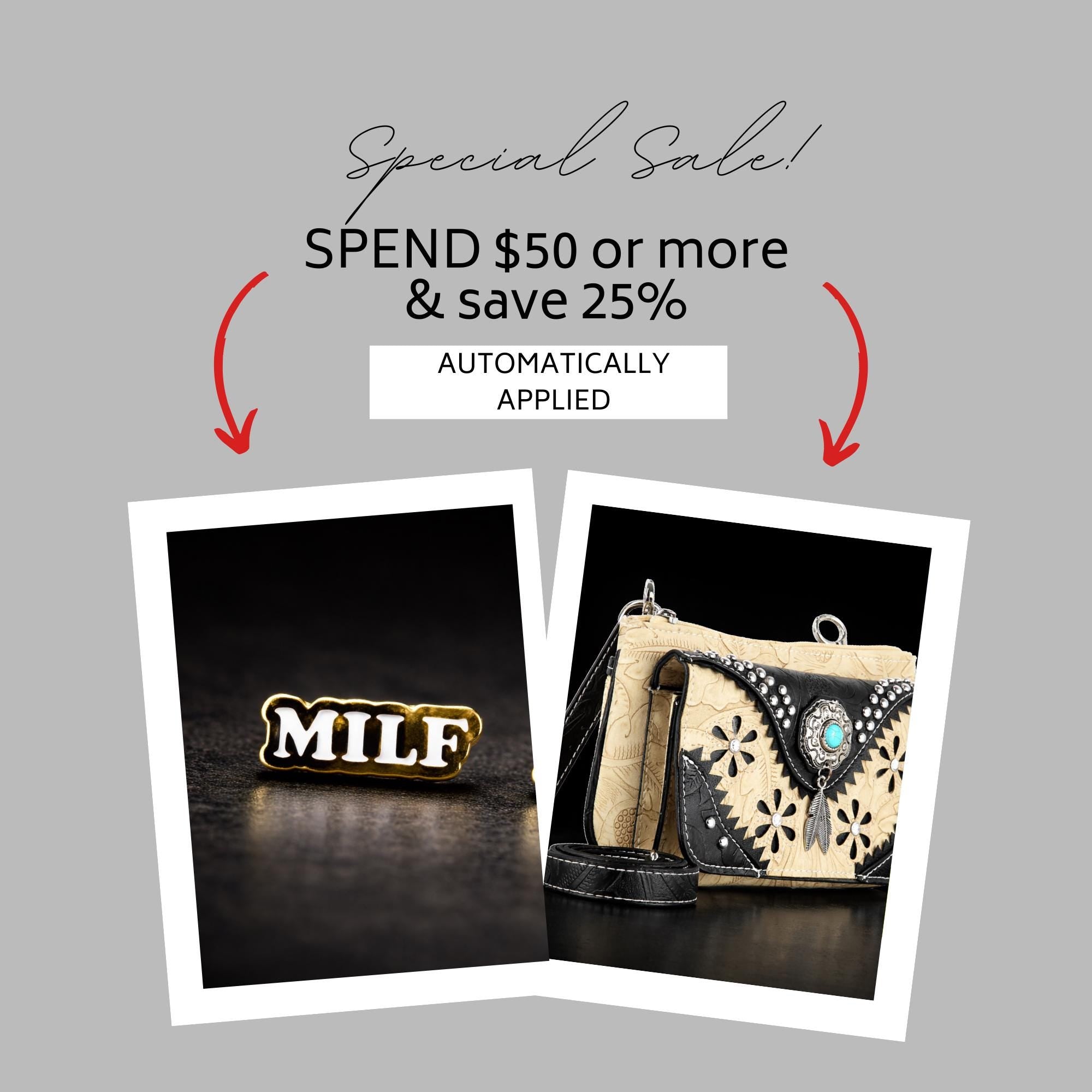 Gold and White MILF Stud Earrings, Funny Stainless Steel Statement Earrings