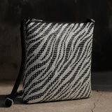 Rhinestone Zebra Crossbody: Faux Leather Chain Purse for Women