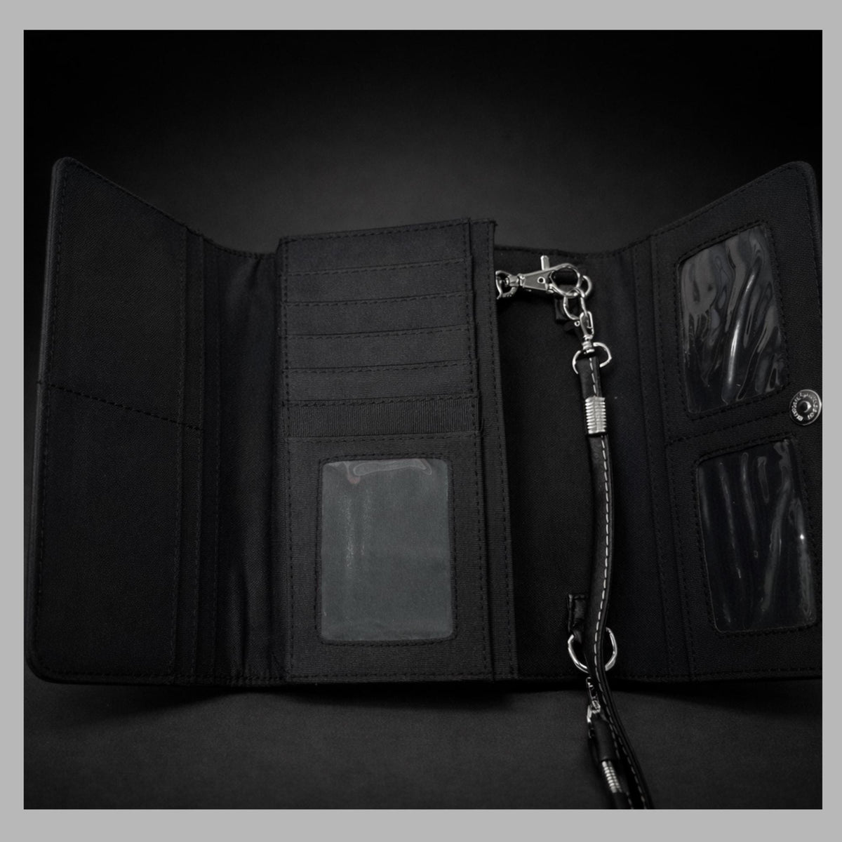 Tooled Western Trifold Wallet Clutch with Crossbody Strap