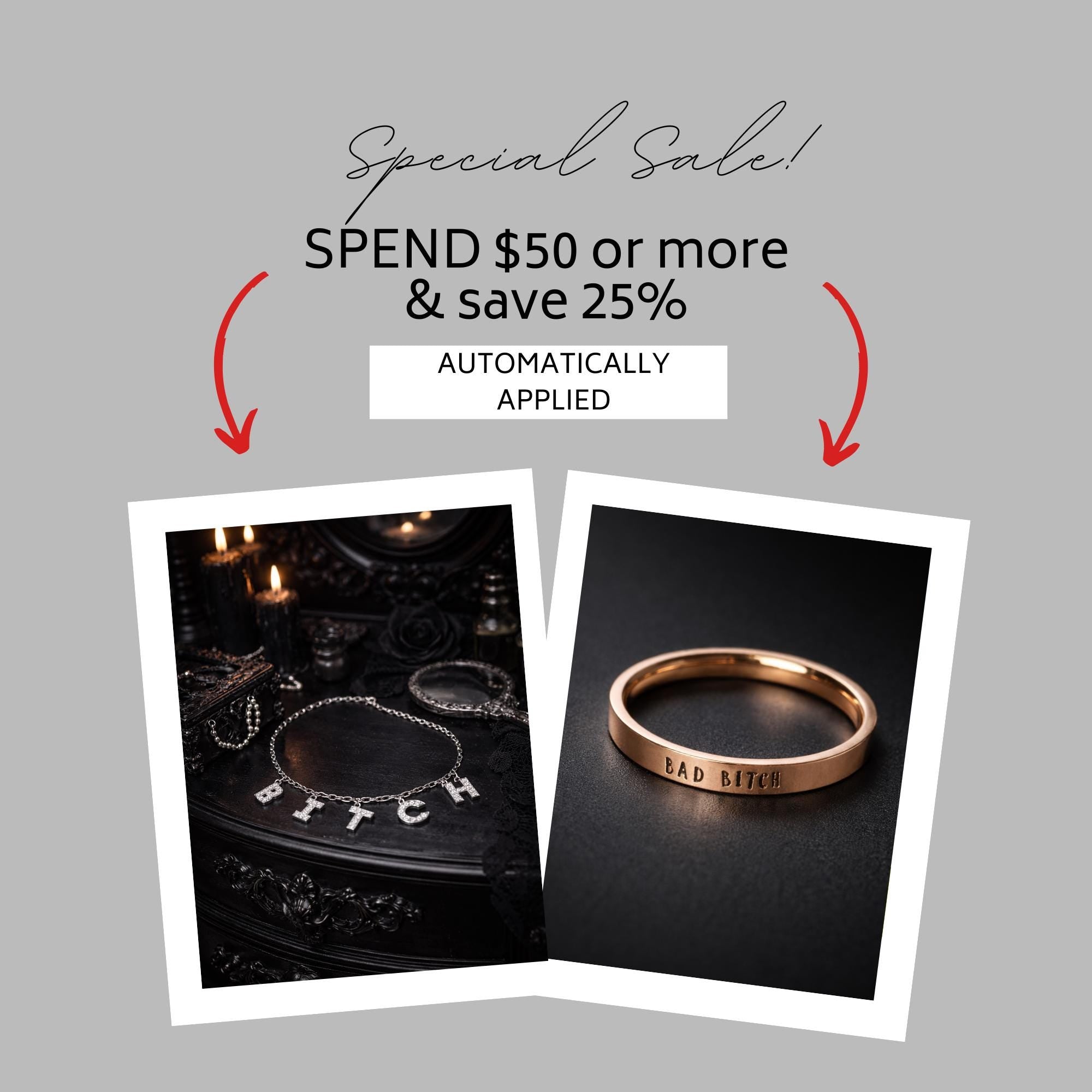 Silver Swear Word Necklace, Stainless Steel Pavé CZ Statement Chain