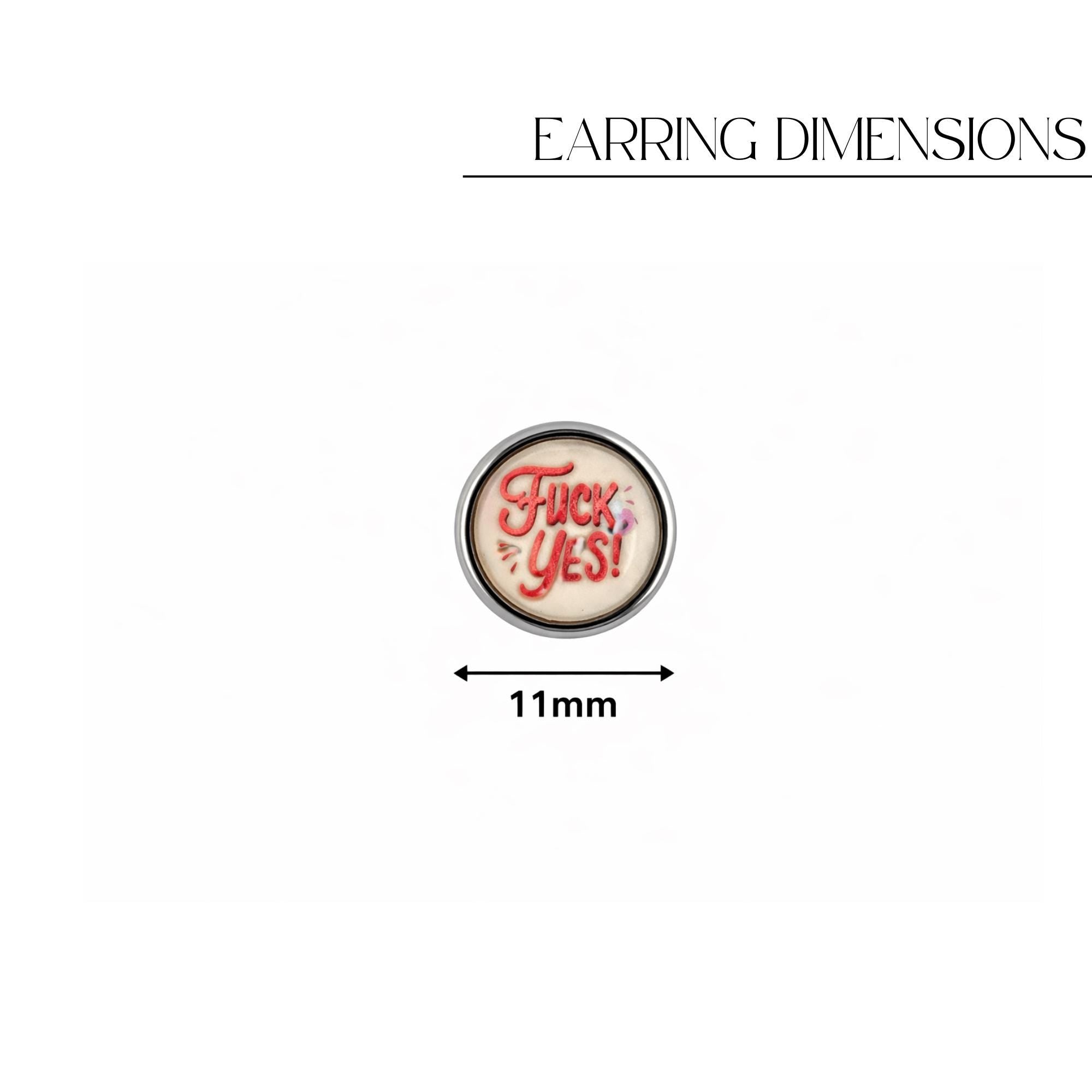 Pink Fuck Yes Stud Earrings, Bold Statement Jewelry for Confident Women