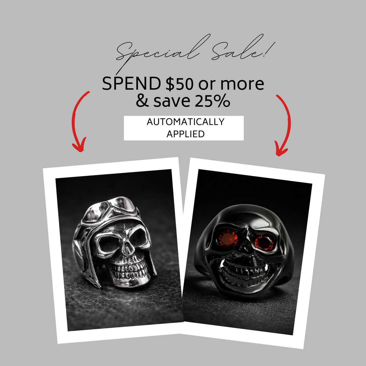 Mens Aviator Skull Ring with Helmet, Heavy Biker Statement Jewelry