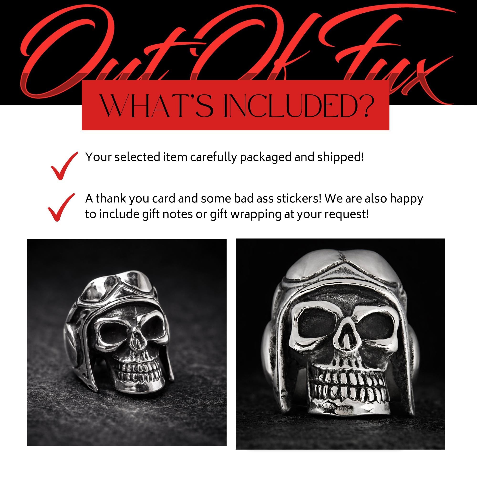 Mens Aviator Skull Ring with Helmet, Heavy Biker Statement Jewelry