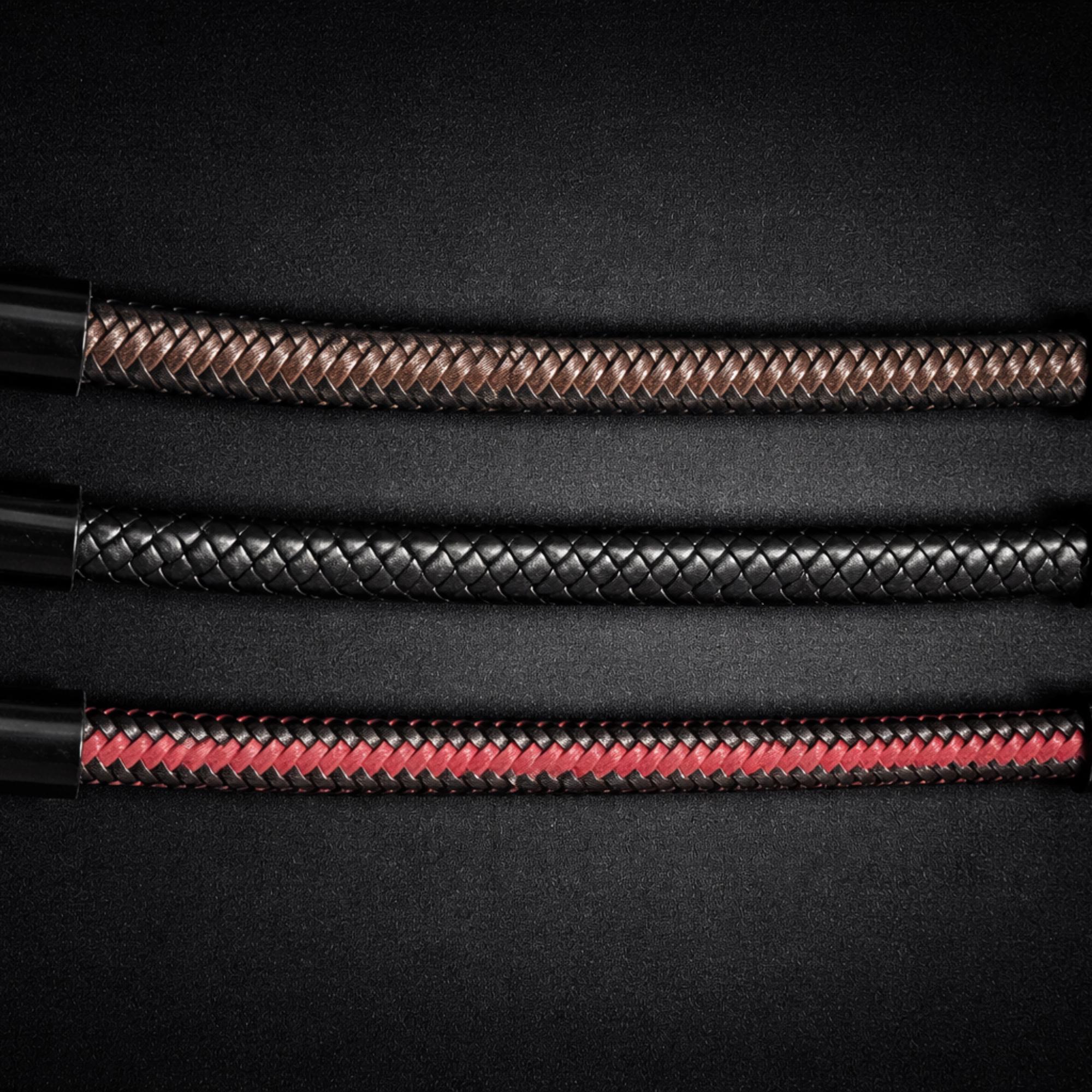 Braided Leather Bracelet for Men, Biker Style Genuine Leather Wristband with Steel Clasp