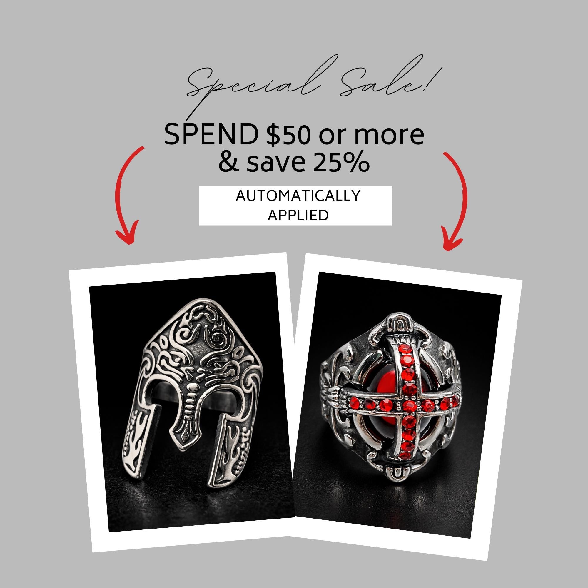 Stainless Steel Spartan Mask Ring for Men, Bold Warrior Style Biker Statement Ring
