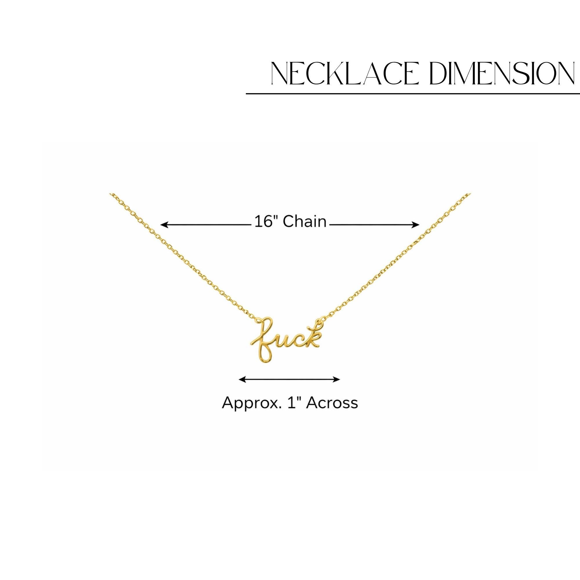 Fuck Script Necklace: 18K Gold Stainless Steel Bachelorette Gift