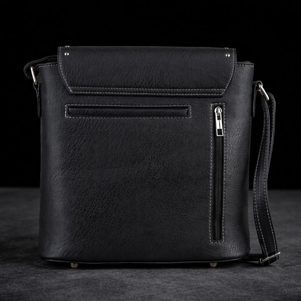 Western Crossbody Purse: Faux Leather Cowgirl Bag with Cross and Studs