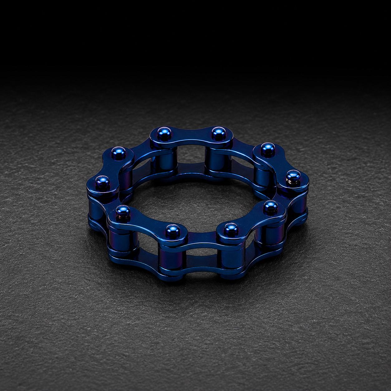 Men's Motorcycle Chain Ring, Stainless Steel Biker Ring, Moving Link Band, Tattoo Style Jewelry, Sizes 9-12