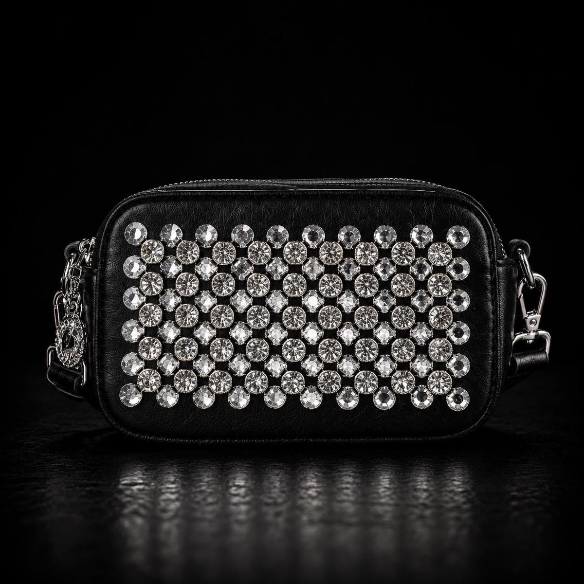 Studded Faux Leather Crossbody Bag, Rock Style Shoulder Purse, Punk Alt Fashion