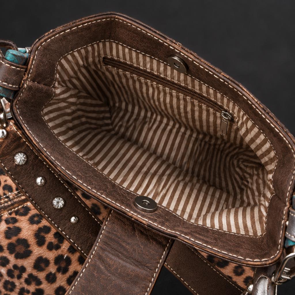 Leopard Western Fringe Phone Crossbody Bag